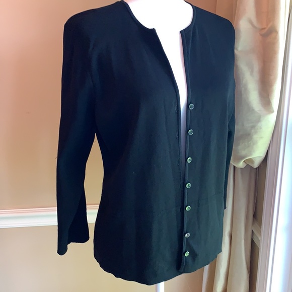 Talbots Flat Knit 3/4 Sleeve Sweater Jacket Cardi - Picture 2 of 7